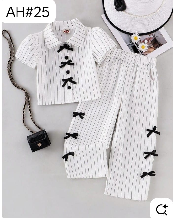 Lining Stripe Kidswear bow set