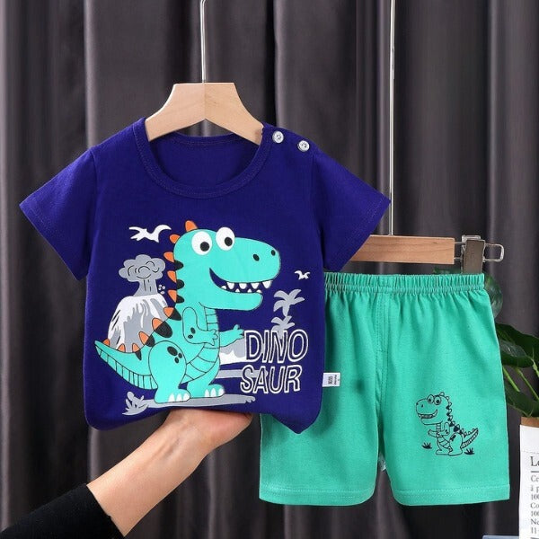 Blue Dino Printed Kids NIghtsuit