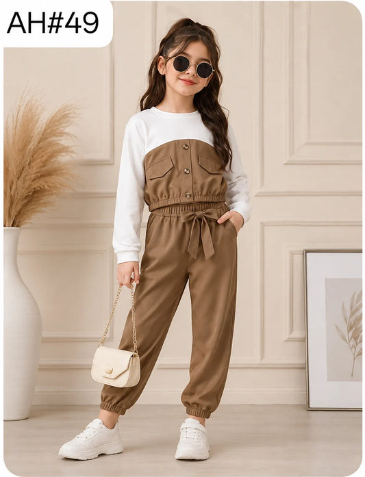 Two Color Tone Button Kidswear