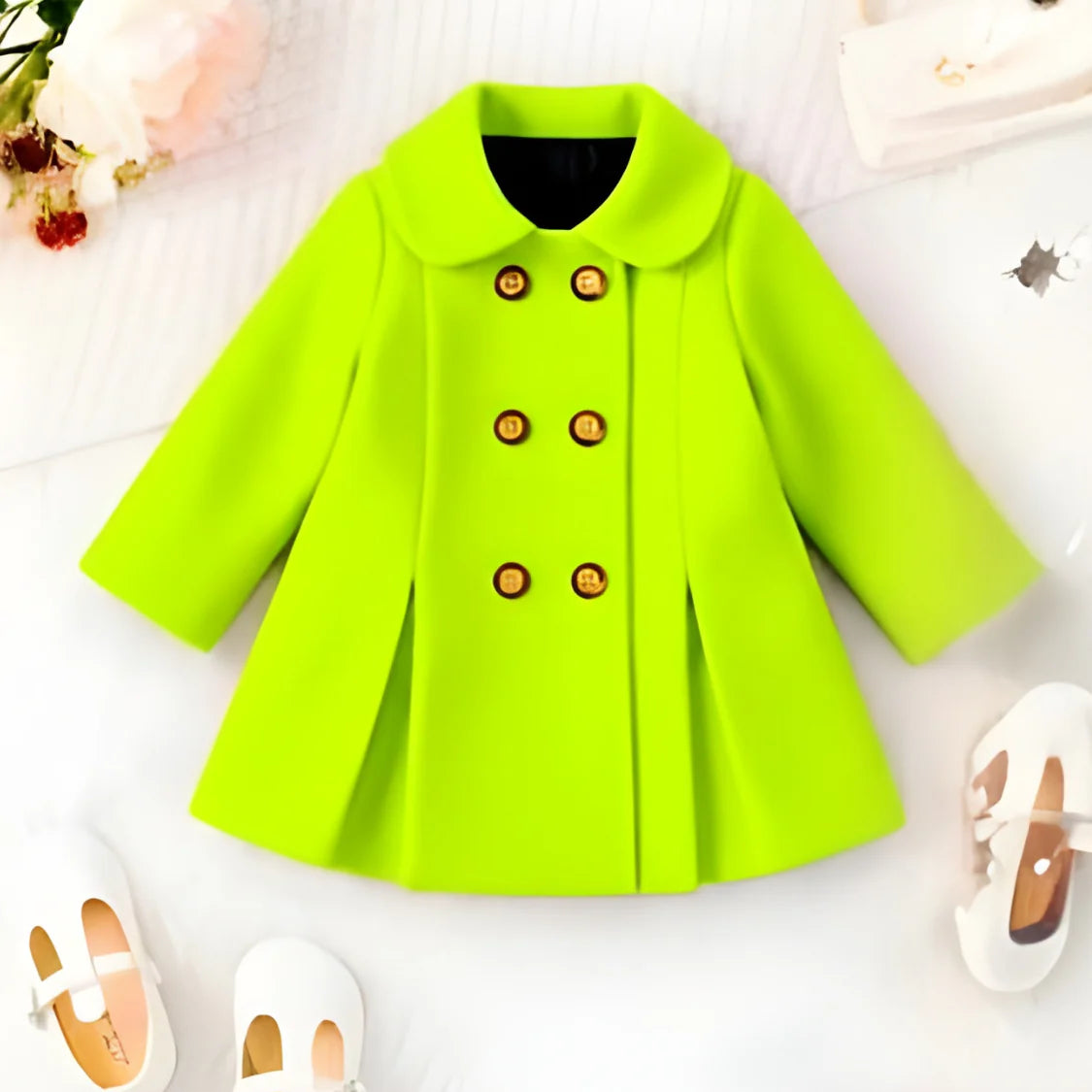 Luxury Ligth Green Princess Coat for Baby Girls
