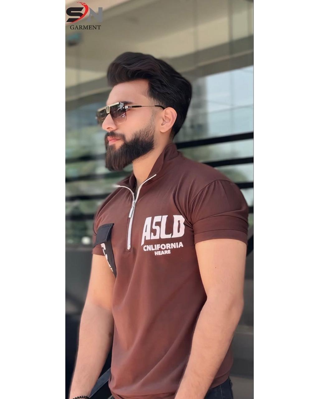 Zipped Stripe Pocket Polo Tshirt