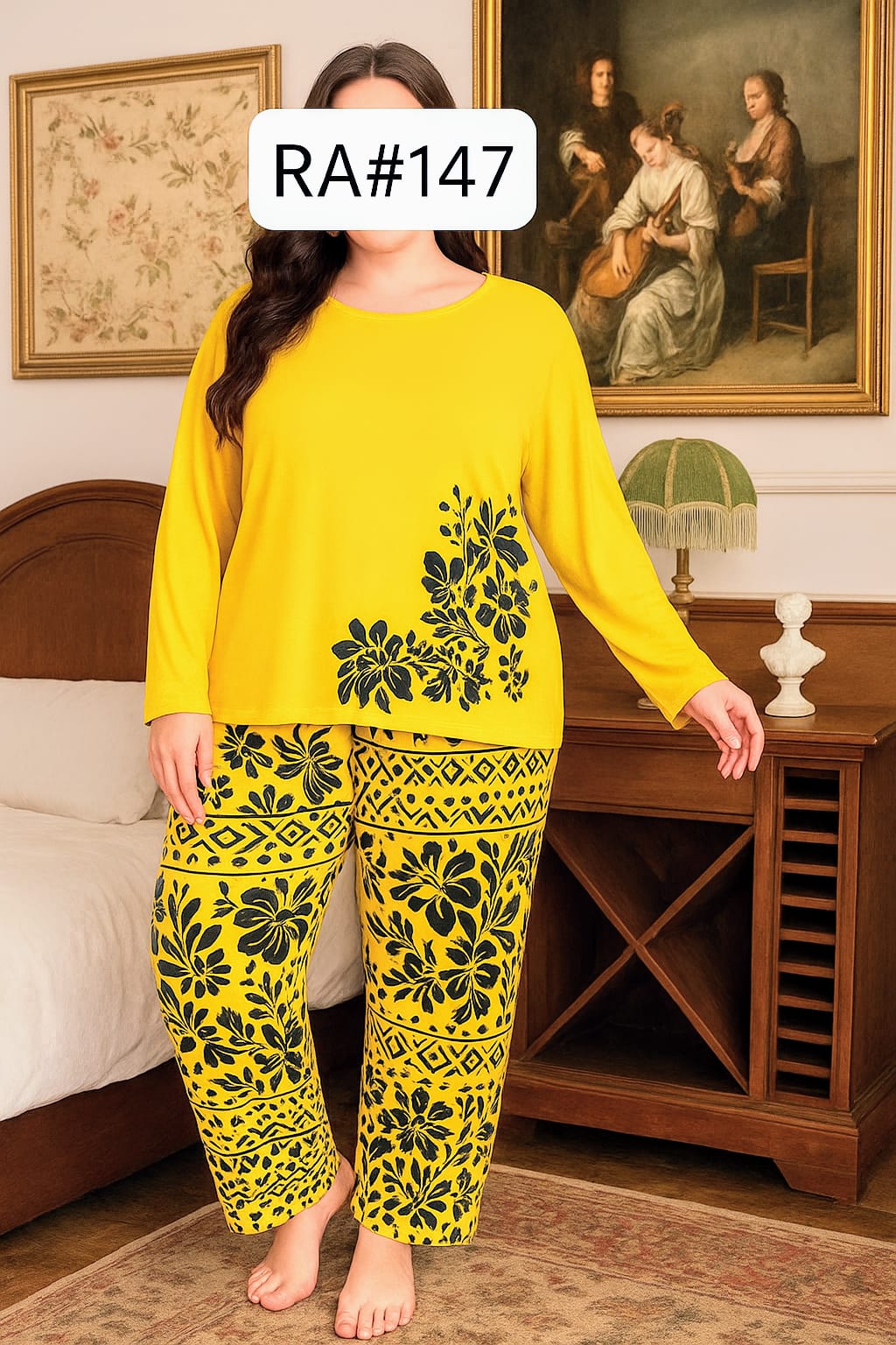 Womens leaves printed Nightwear