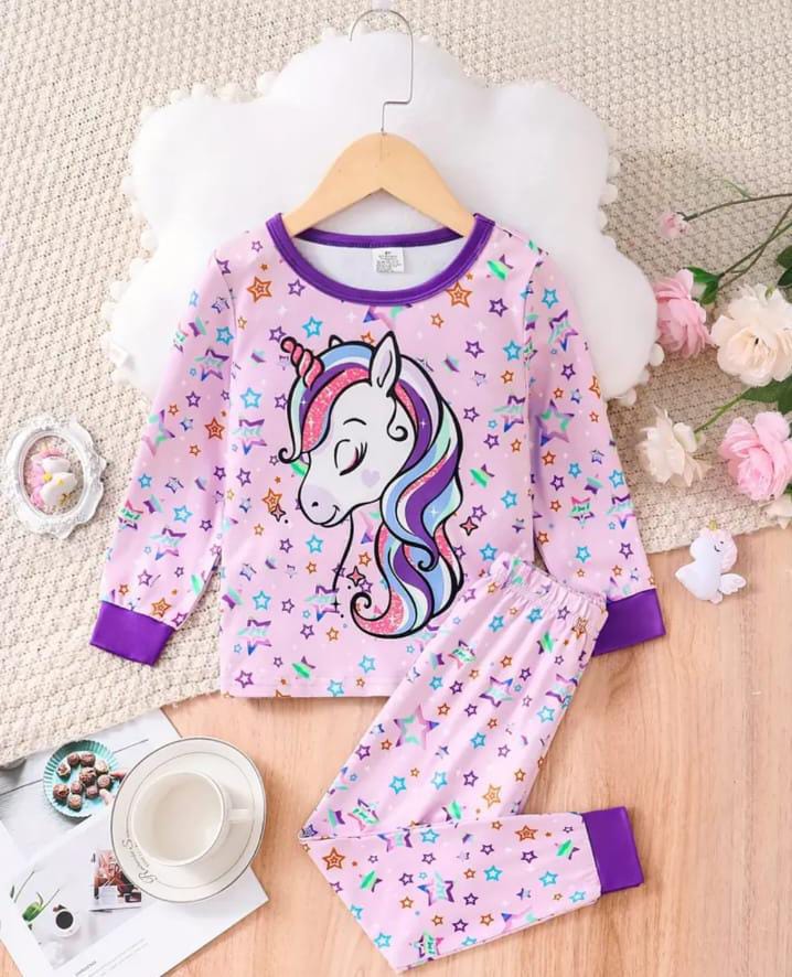 Purple Unicorn Kids Night Suit