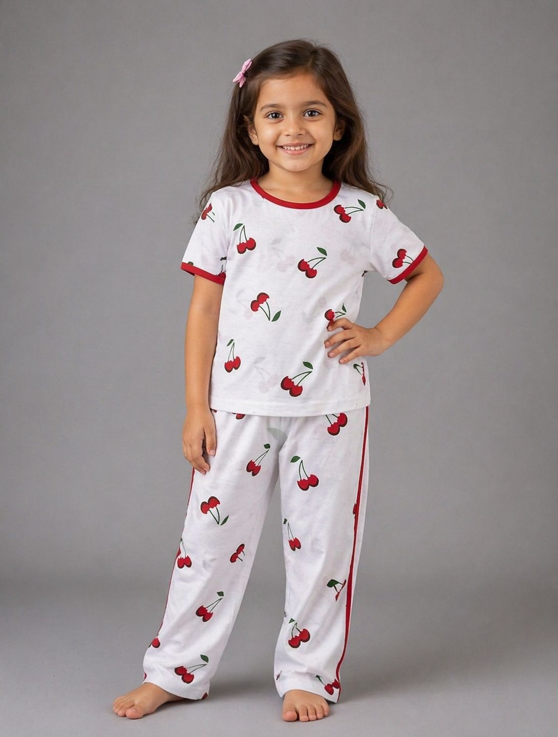 Cherry Prints kids summer 2pcs set