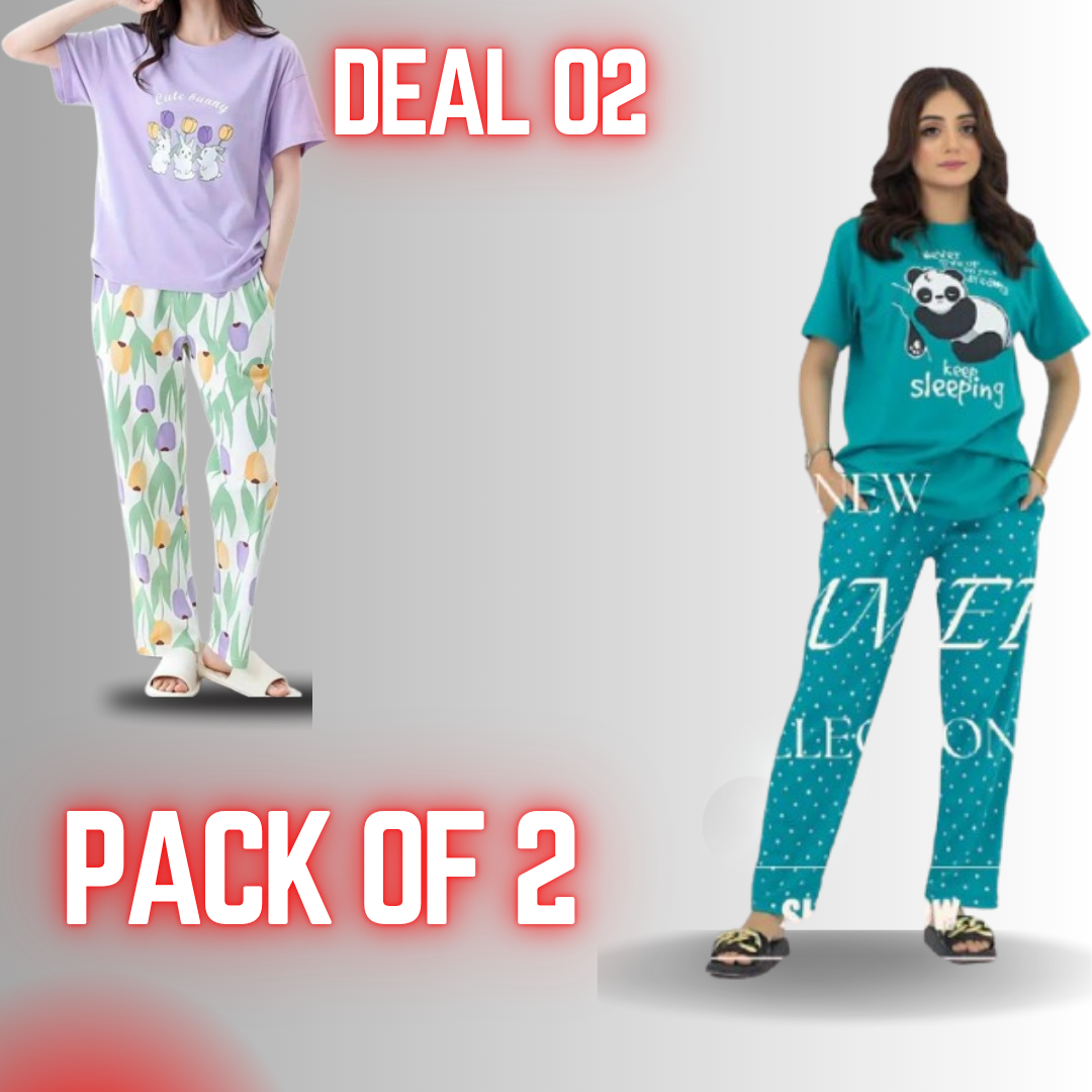 Deal 02 Pack of 02 Ladies Nightsuit