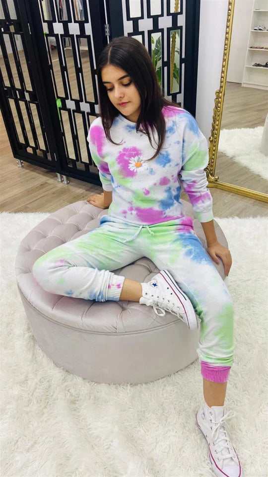 TIE & DYE TRACKSUIT SWEATSHIRT & TROUSER FOR WINTER DOUBLE FLEECE TRACKSUIT