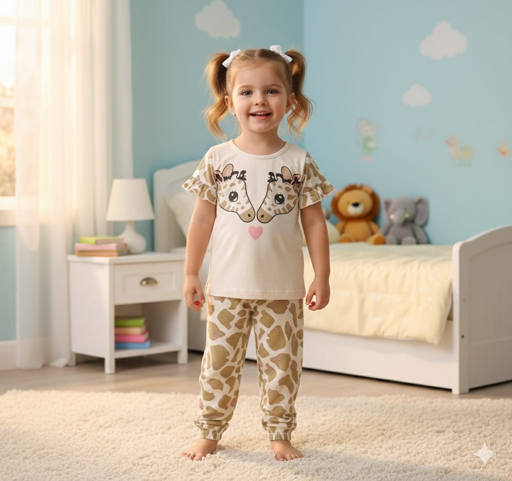 Gerrafe Printed kids summer set