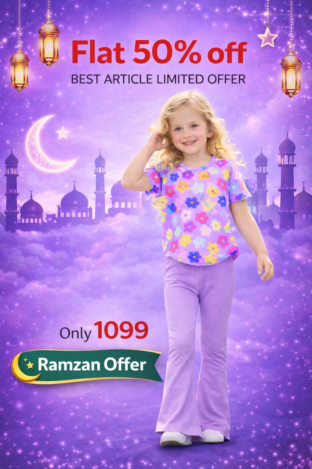 Purple Petals Flower Kids wear