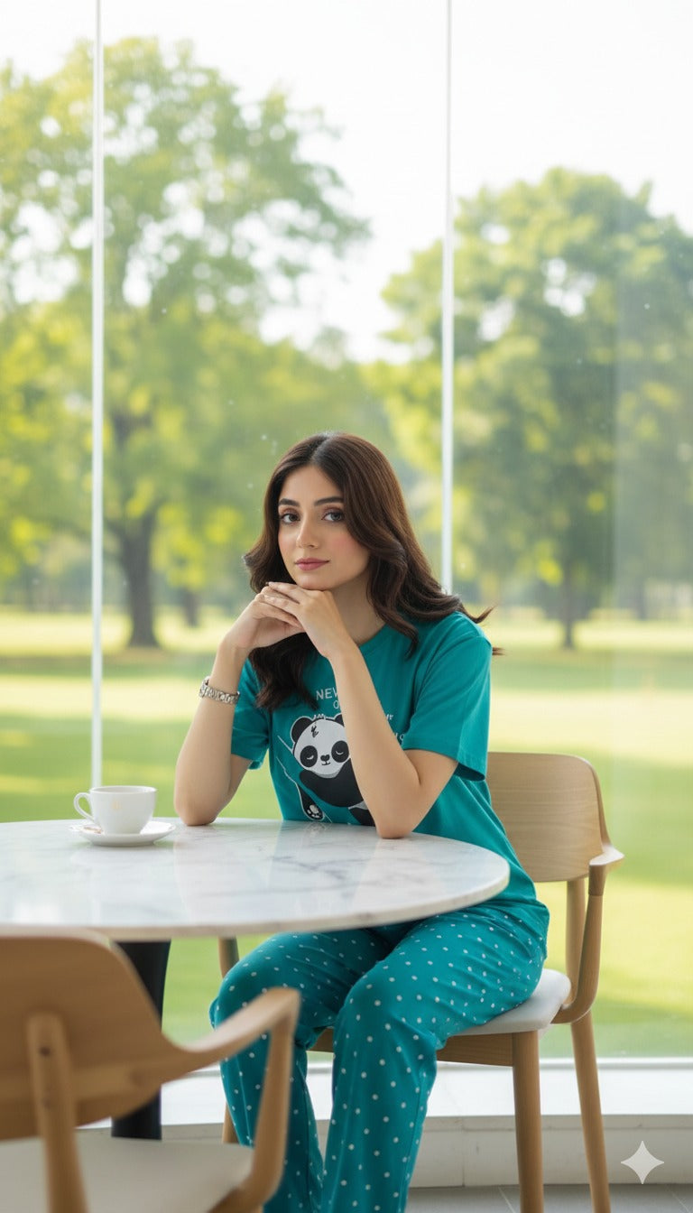 NEVER GIVE UP ON YOUR DREAM HALF SLEEVES NIGHTWEAR