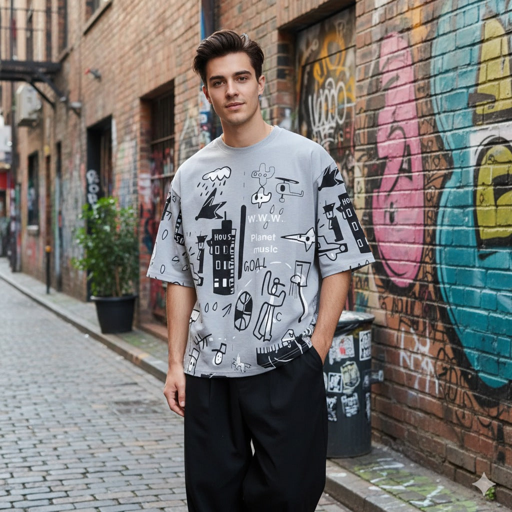 GRAPHICS PRITED WOMEN PJ SET