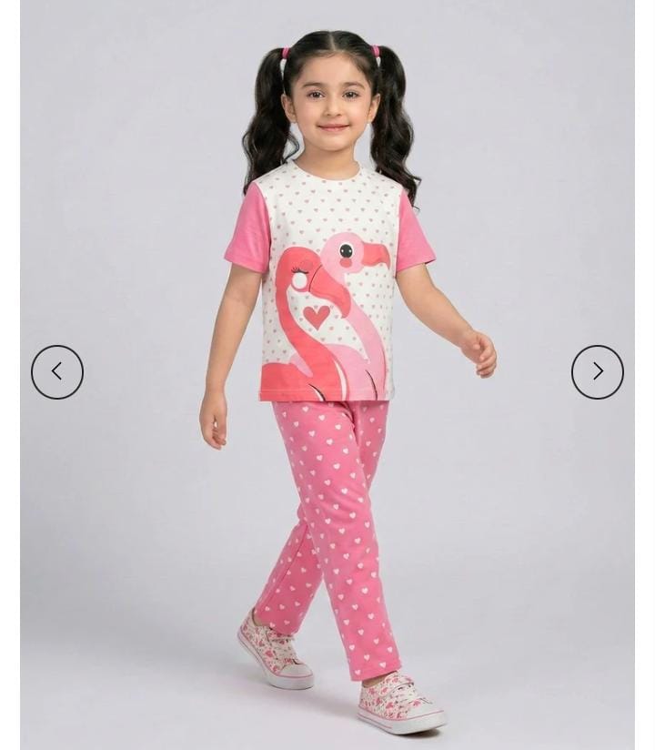 Pink Flamingo Pajama Set kidswear
