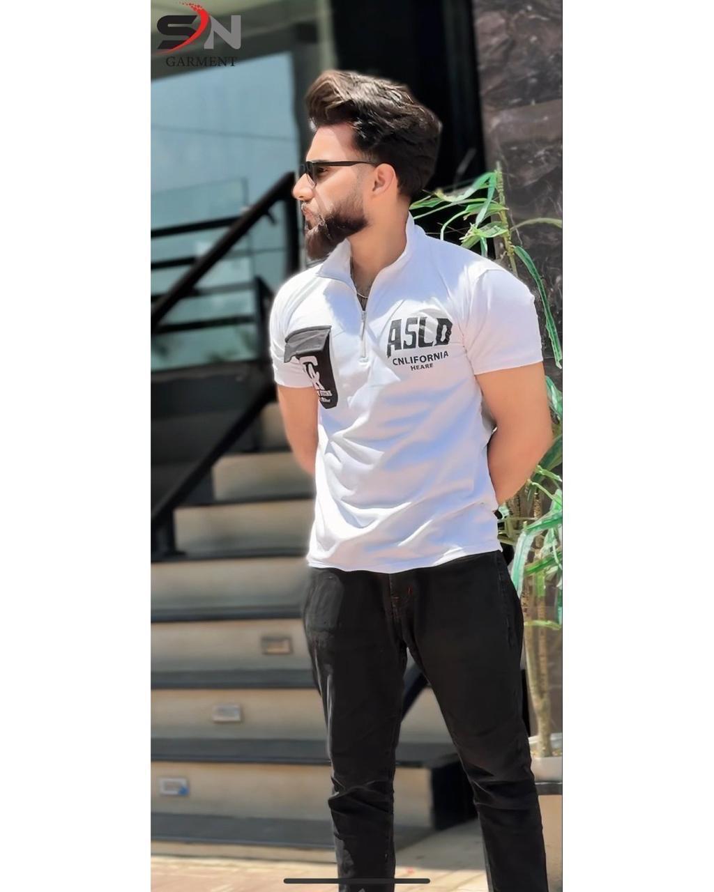 Zipped Stripe Pocket Polo Tshirt