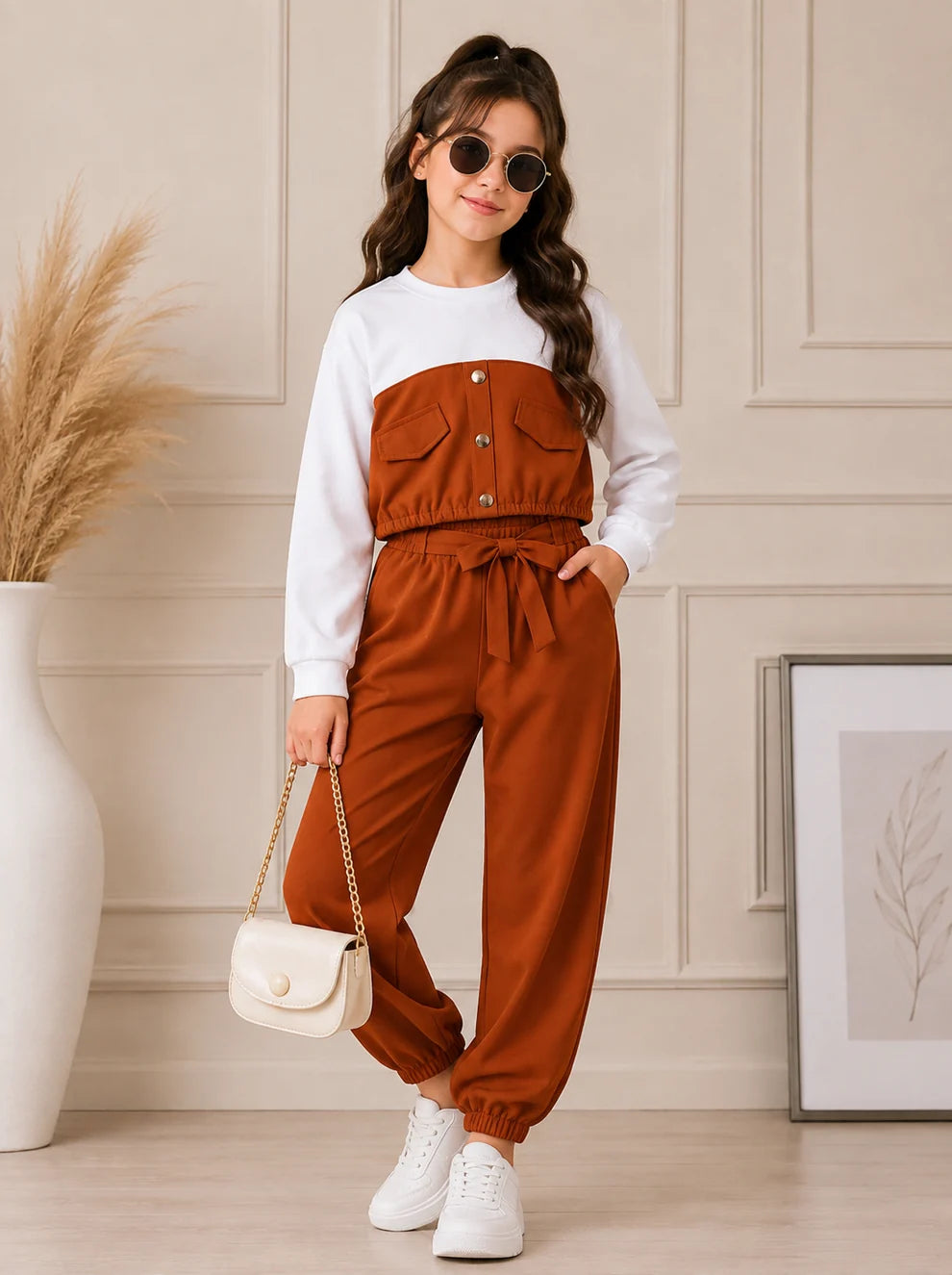 Two Color Tone Button Kidswear
